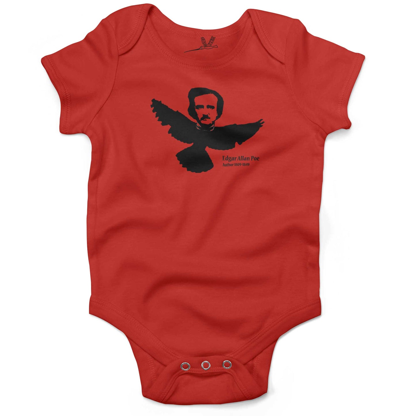 Red Organic Edgar Allen Poe Baby Onesie