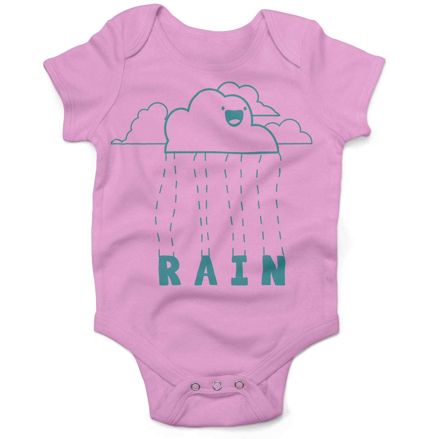 Happy When It Rains Infant Bodysuit or Raglan Baby Tee-Organic Pink-3-6 months