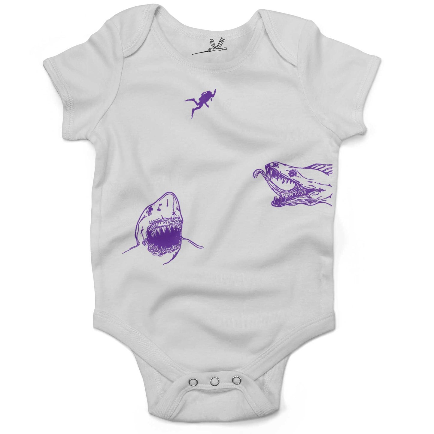 Scuba Diving Infant Bodysuit-White-3-6 months