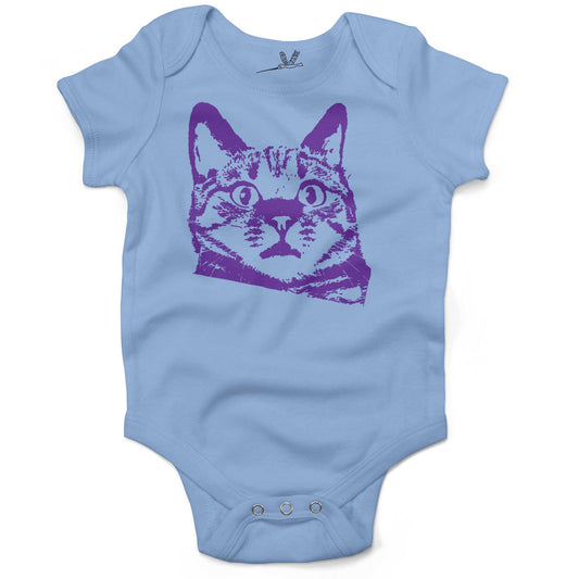 Funny Cat Infant Bodysuit or Raglan Baby Tee-Organic Baby Blue-3-6 months