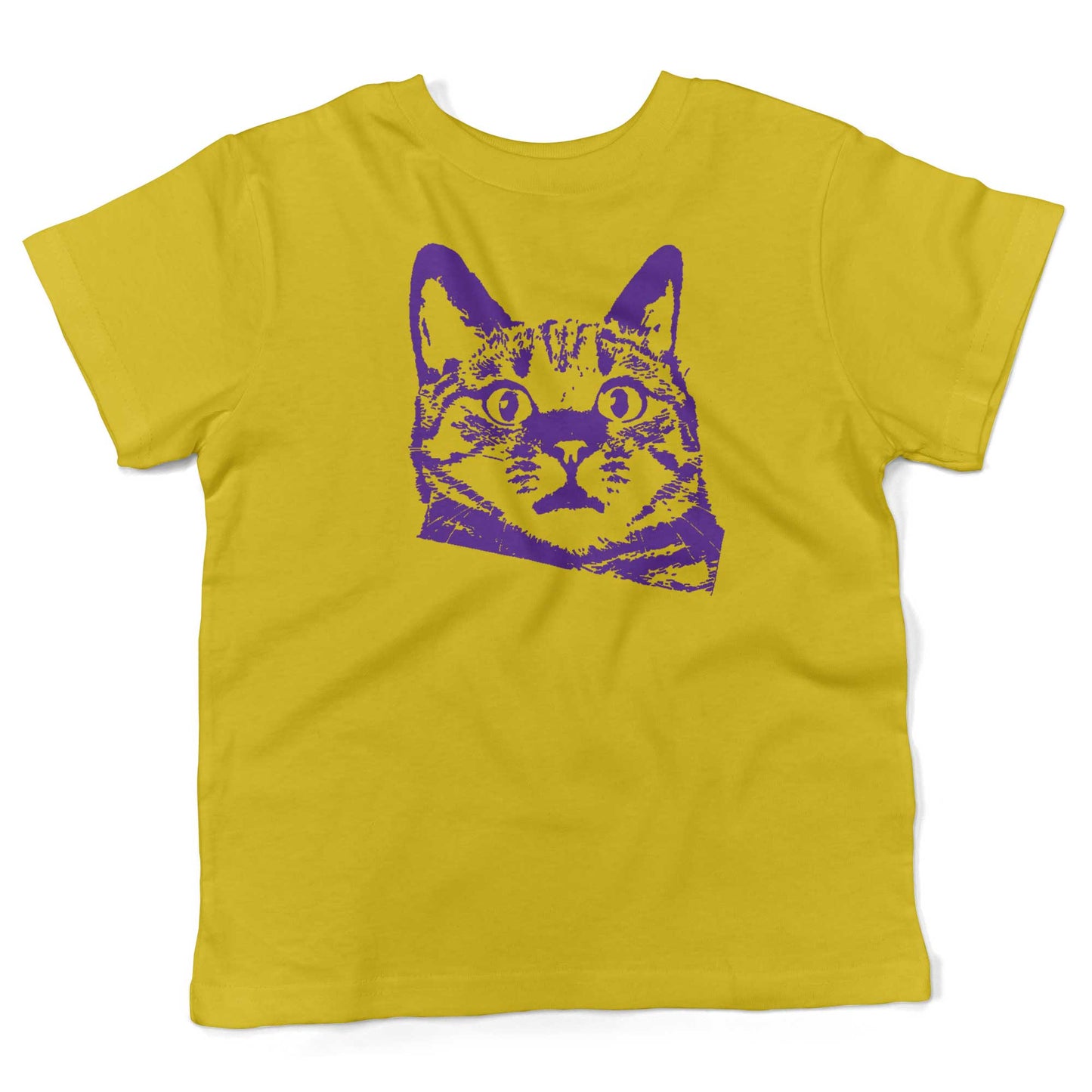 Funny Cat Toddler Shirt-Sunshine Yellow-2T