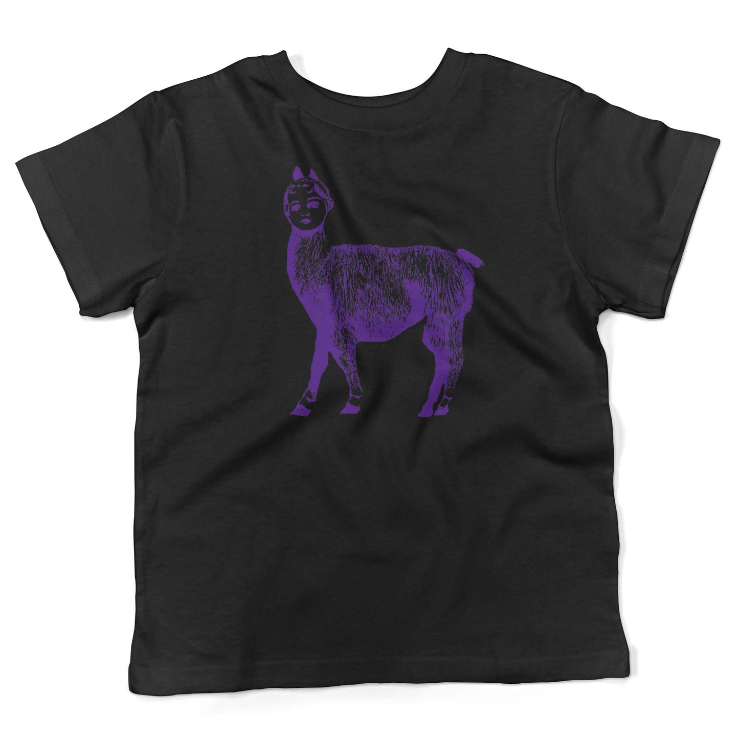 Dolly Llama Toddler Shirt-Organic Black-2T