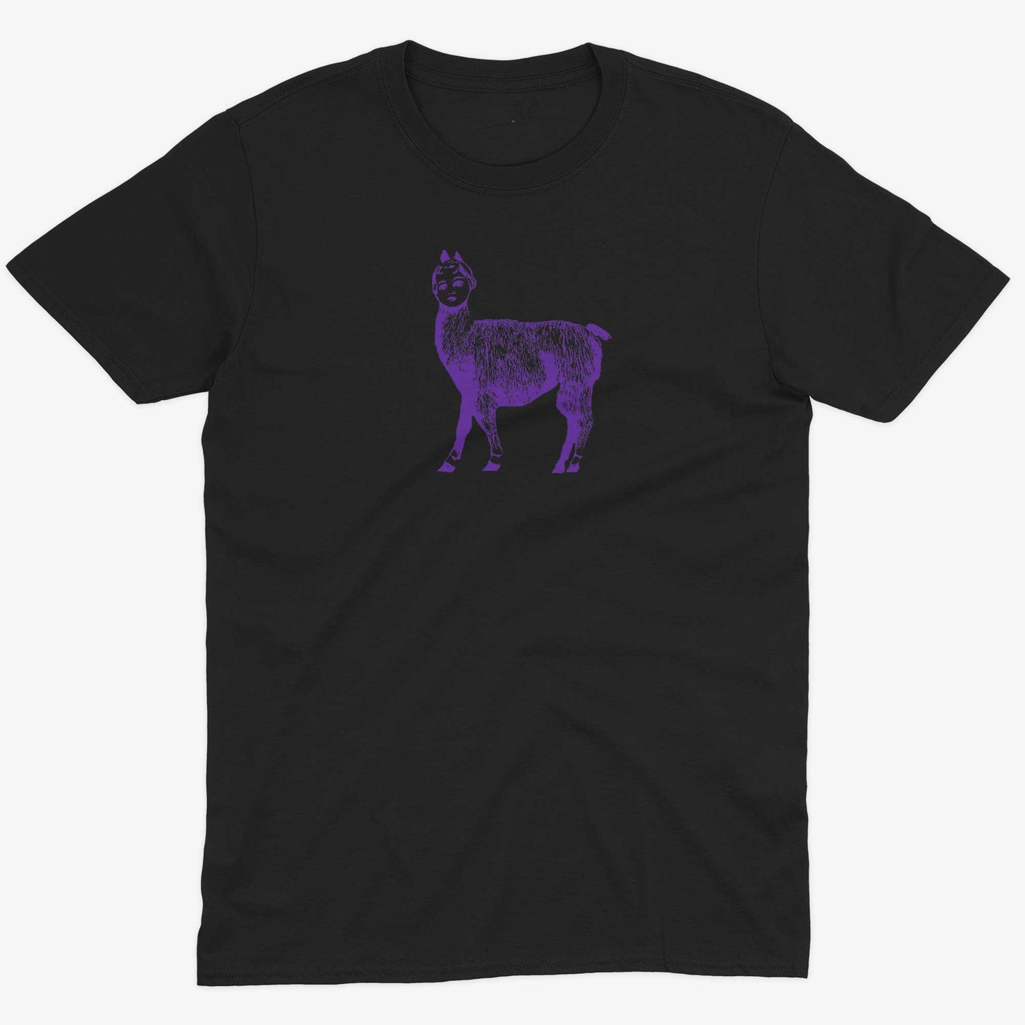 Dolly Llama Unisex Or Women's Cotton T-shirt-Black-Unisex