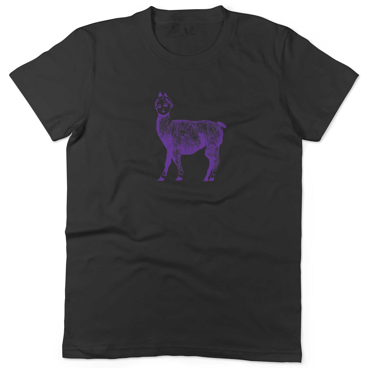 Dolly Llama Unisex Or Women's Cotton T-shirt-Black-Woman