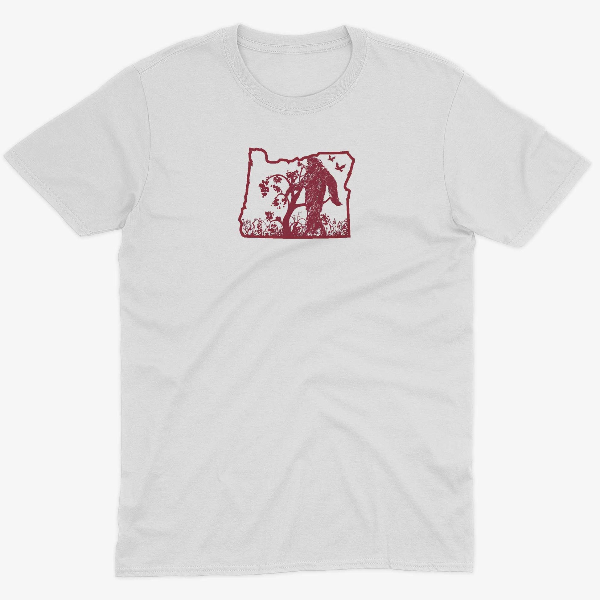 The Oregonian Bigfoot Sasquatch Unisex Or Women's Cotton T-shirt-White-Unisex
