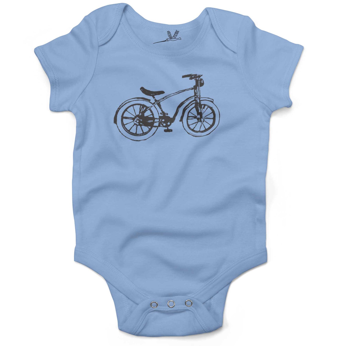Vintage Bike Infant Bodysuit or Raglan Baby Tee-Organic Baby Blue-3-6 months