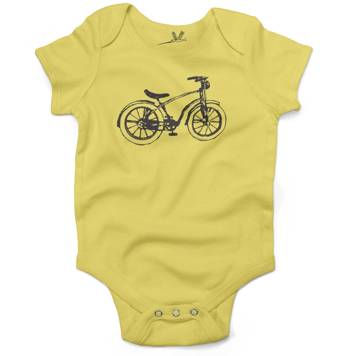 Vintage Bike Infant Bodysuit or Raglan Baby Tee-Yellow-3-6 months