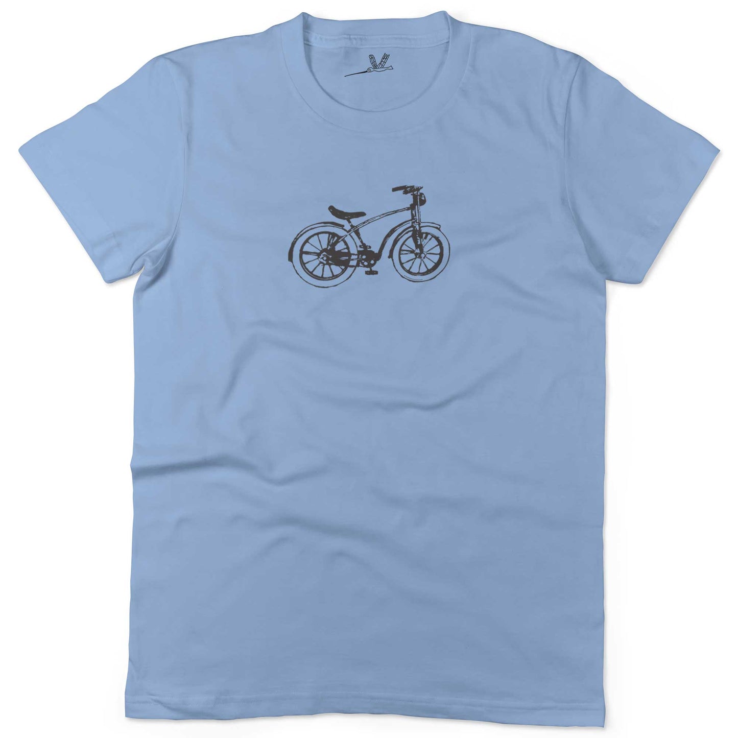 Vintage Bike Unisex Or Women's Cotton T-shirt-Baby Blue-Woman