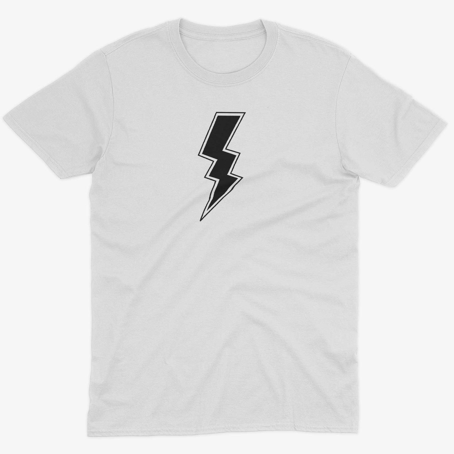 Giant Lightning Bolt Unisex Or Women's Cotton T-shirt-White-Unisex