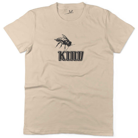 Bee Kind Unisex Or Women's Cotton T-shirt-Organic Natural-Woman