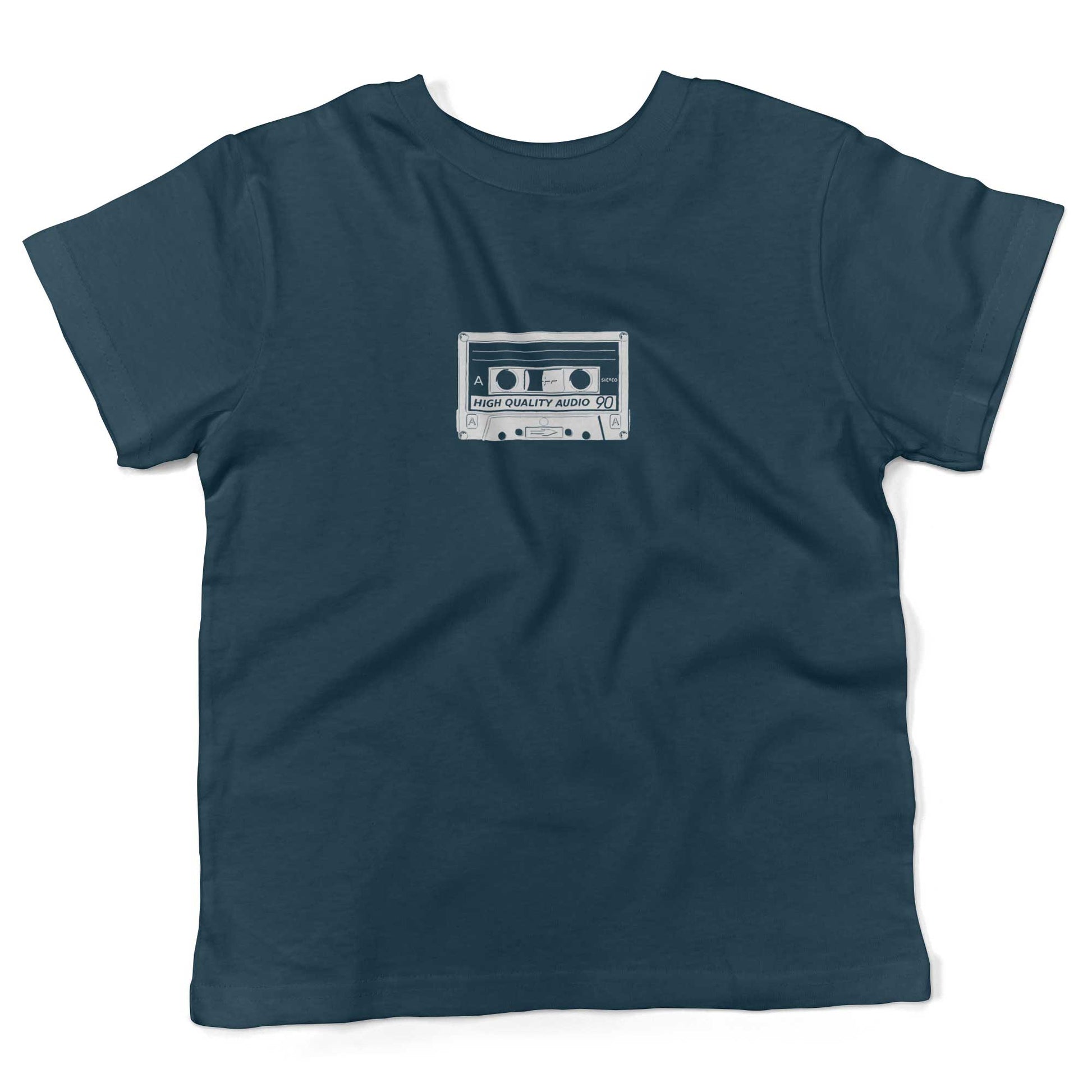 Cassette Tape Toddler Shirt-Organic Pacific Blue-2T