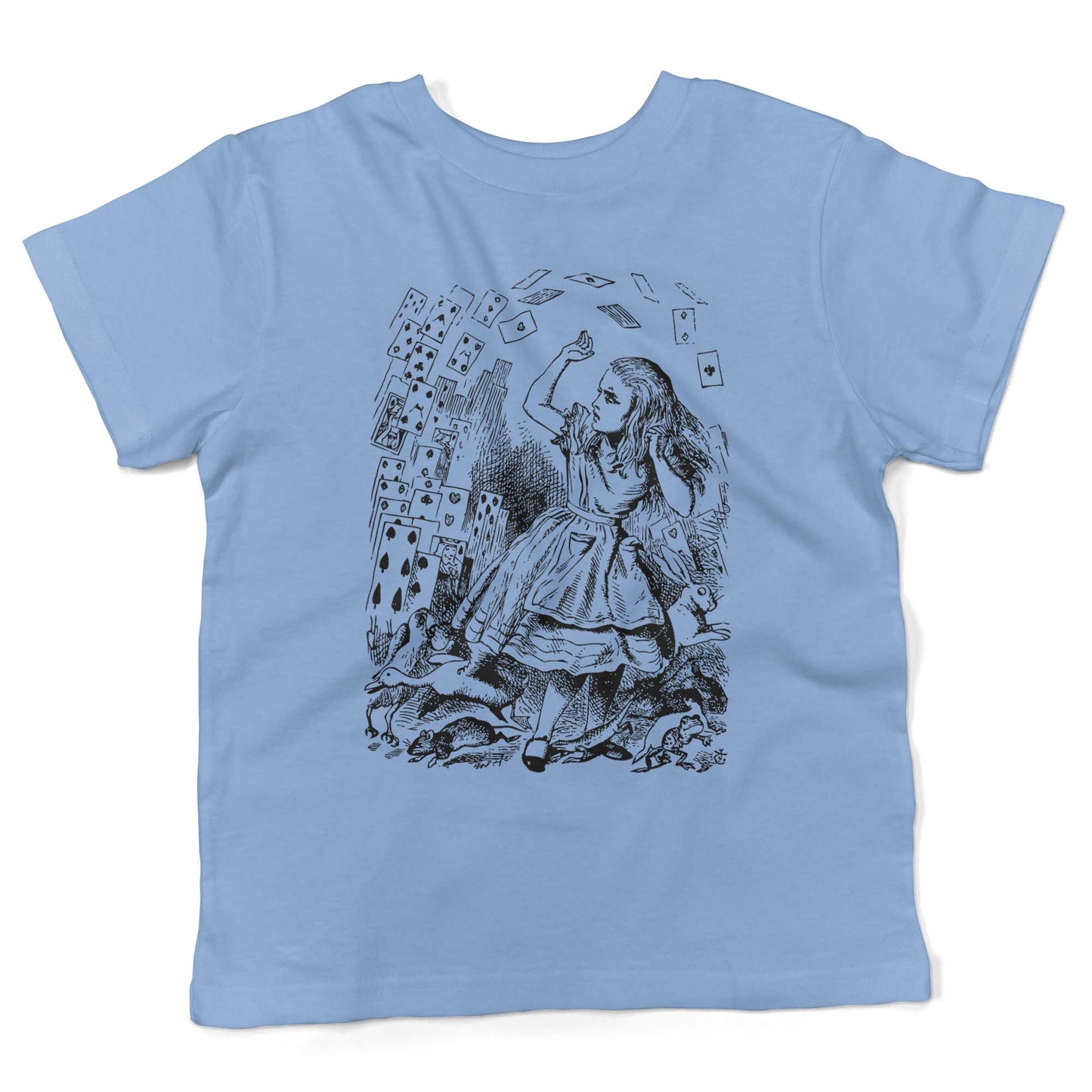 Alice In Wonderland Playing Cards Toddler Shirt-Organic Baby Blue-2T