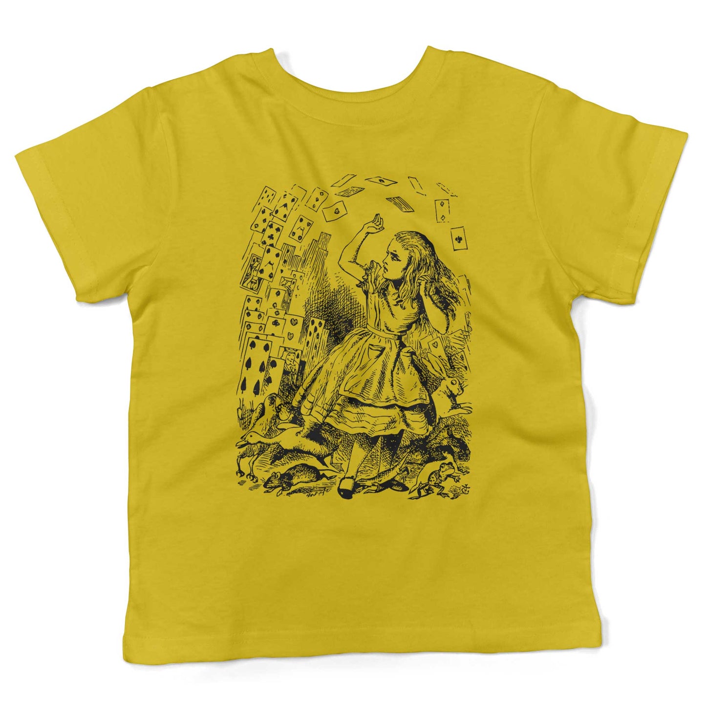 Alice In Wonderland Playing Cards Toddler Shirt-Sunshine Yellow-2T