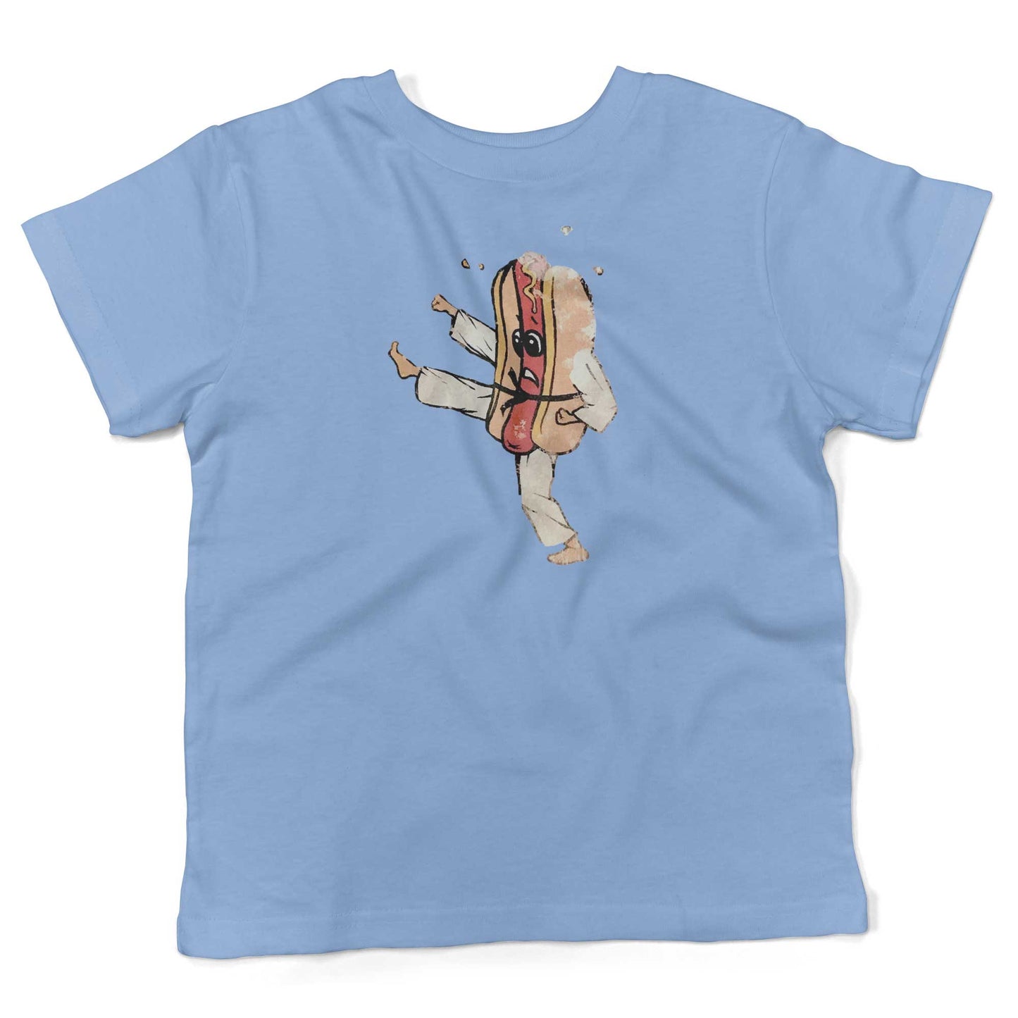 Vintage Hot Dog Toddler Shirt-Organic Baby Blue-2T