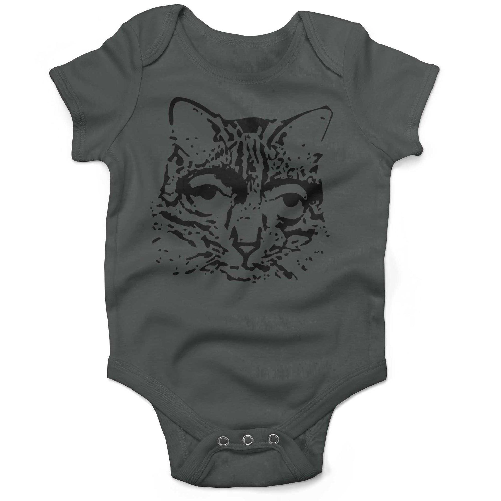 Catscemi Infant Bodysuit or Raglan Baby Tee-Organic Asphalt-3-6 months