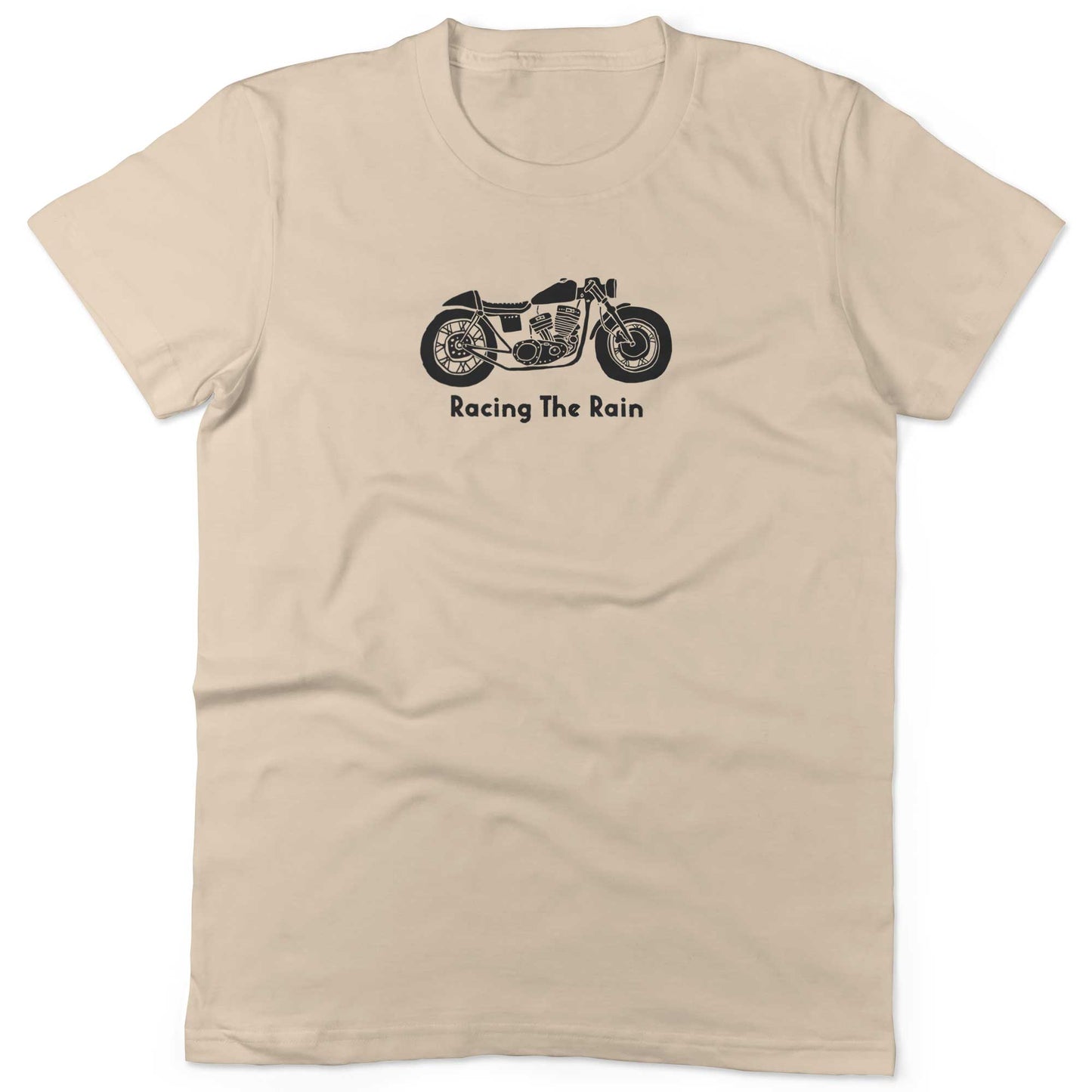 Racing The Rain Unisex Or Women's Cotton T-shirt-Organic Natural-Woman