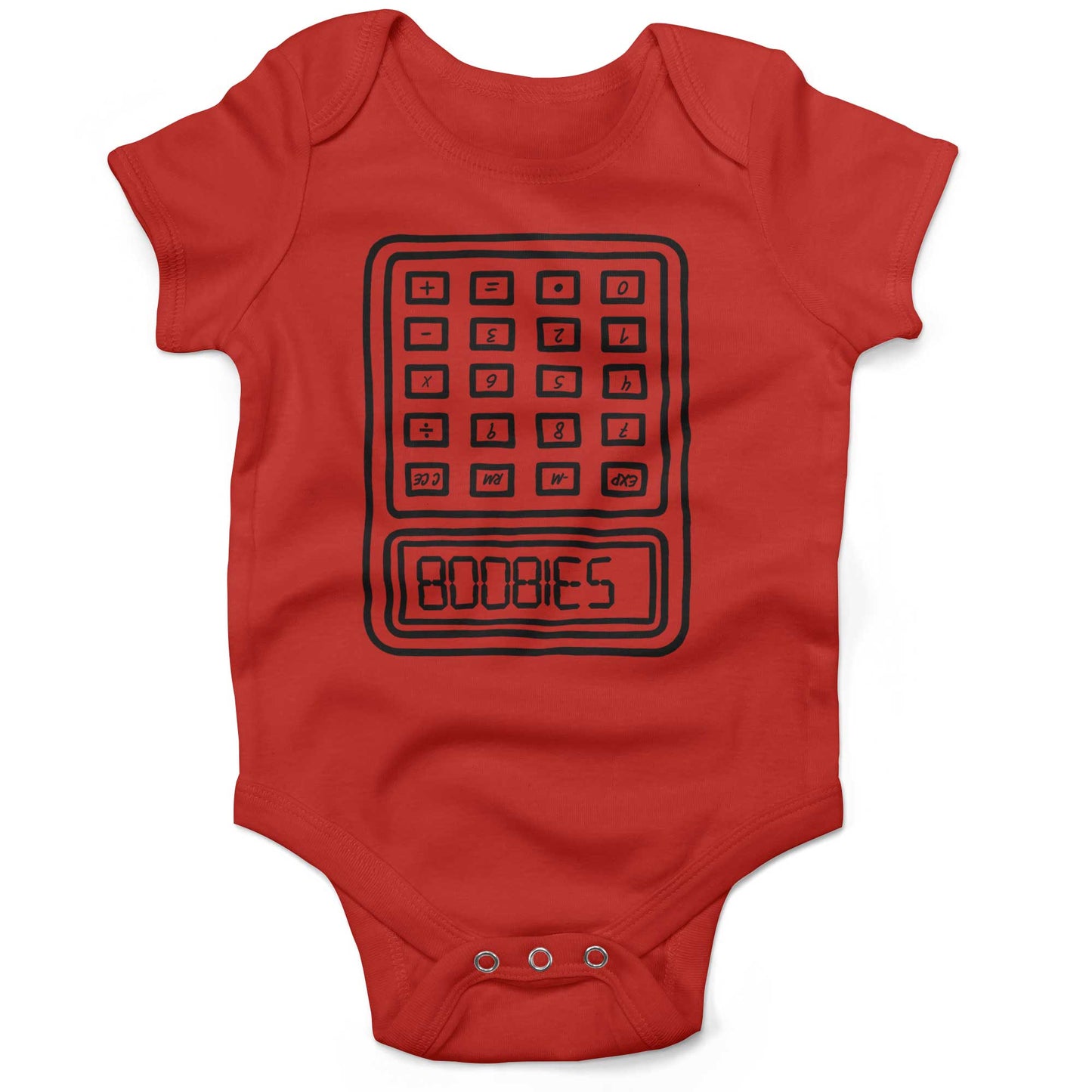 BOOBIES Infant Bodysuit or Raglan Baby Tee-Organic Red-3-6 months