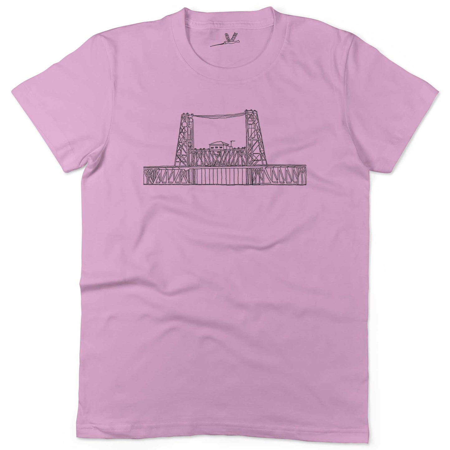 Steel Bridge Unisex Or Women's Cotton T-shirt-Pink-Woman