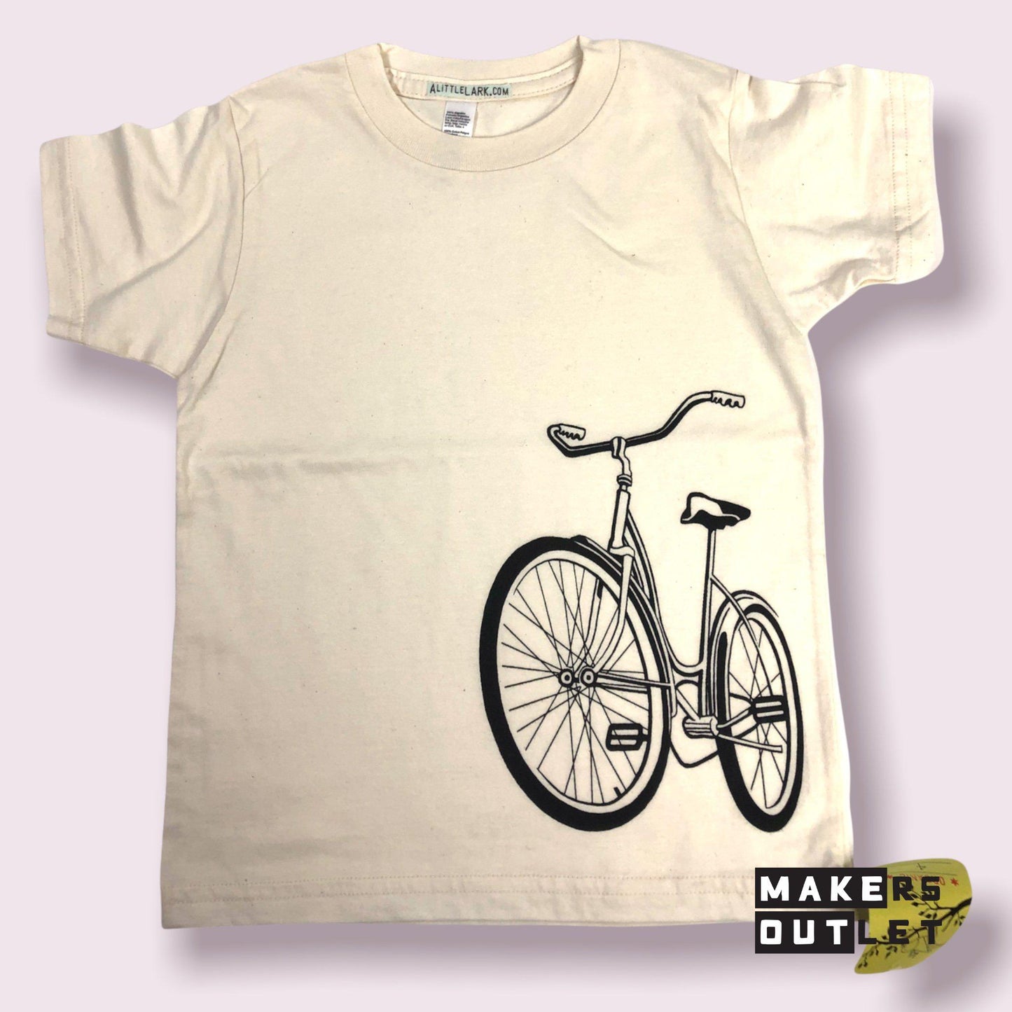 Bike printed on organic toddler shirt