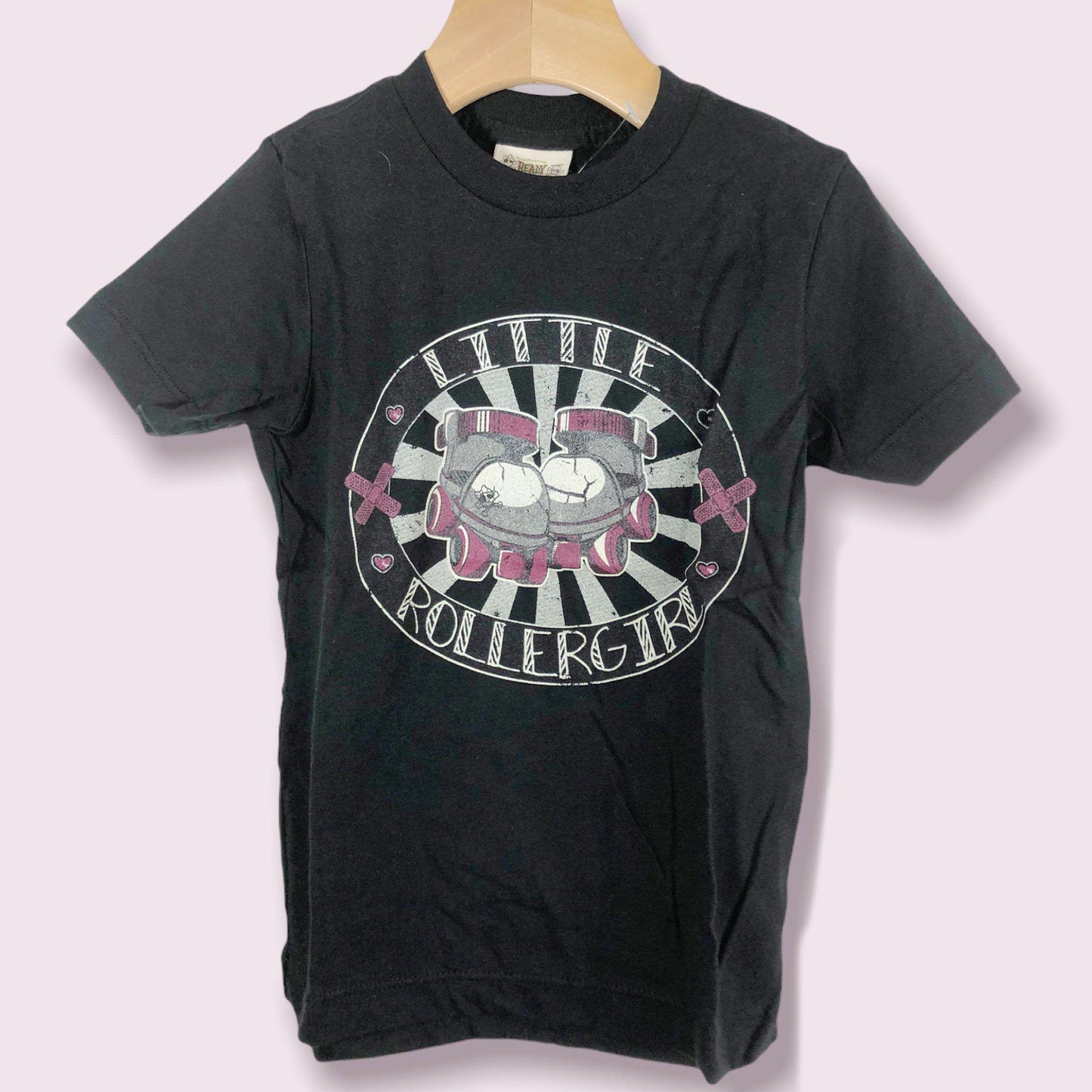 Little Roller Girl Black Toddler Tee-