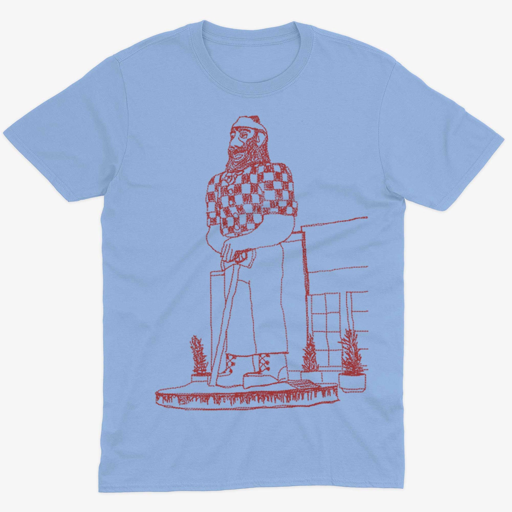 Paul Bunyan Unisex Or Women's Cotton T-shirt-Baby Blue-Unisex