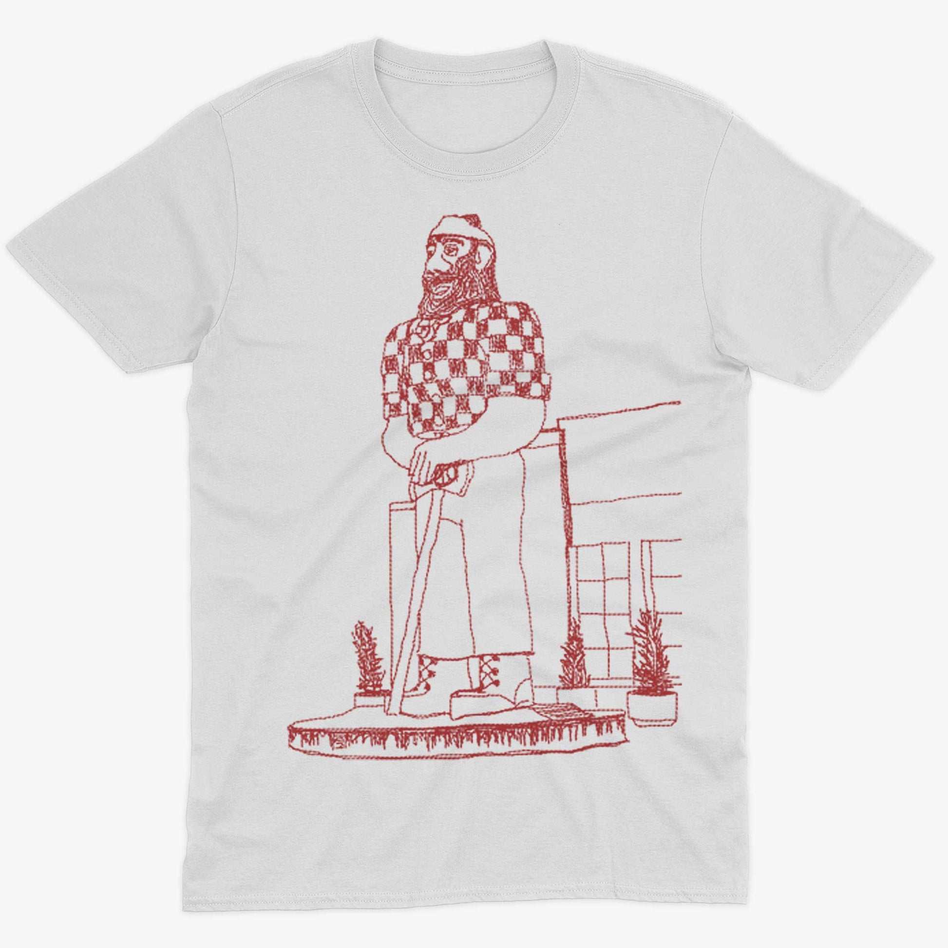 Paul Bunyan Unisex Or Women's Cotton T-shirt-White-Unisex