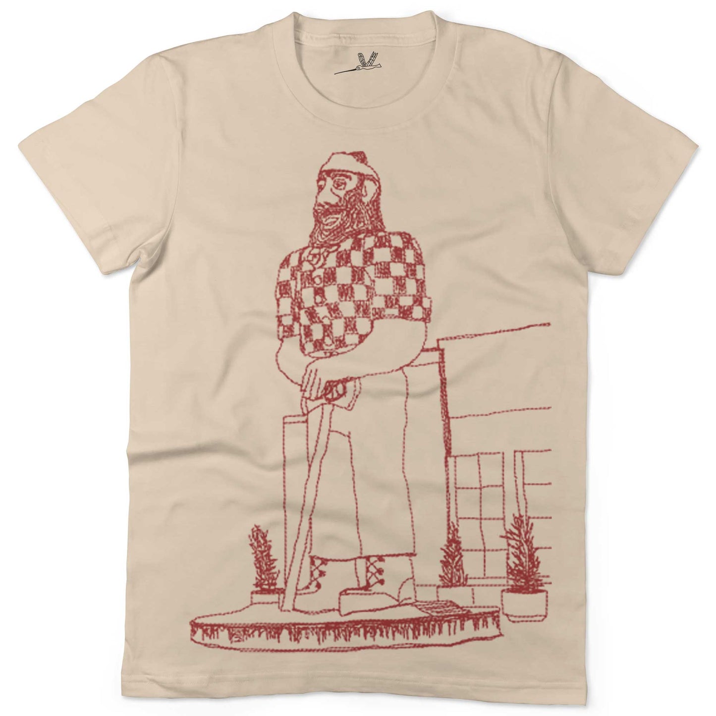 Paul Bunyan Unisex Or Women's Cotton T-shirt-Organic Natural-Woman