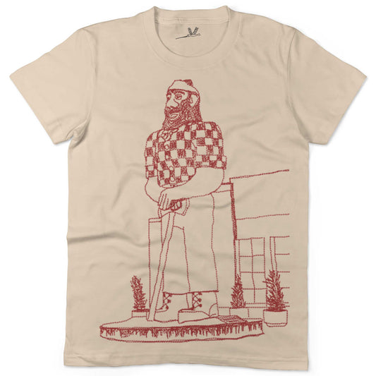 Paul Bunyan Unisex Or Women's Cotton T-shirt-Organic Natural-Woman