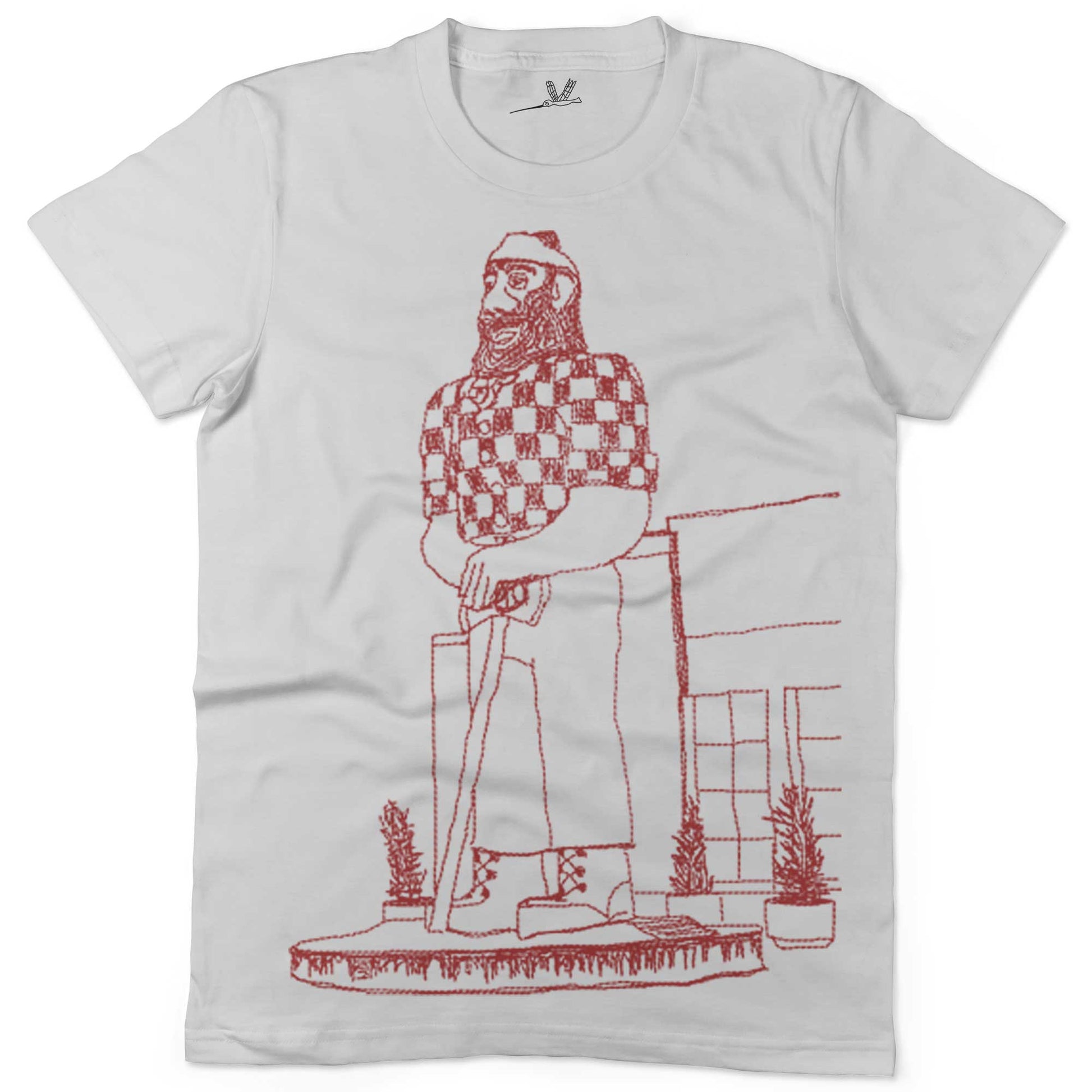 Paul Bunyan Unisex Or Women's Cotton T-shirt-White-Woman