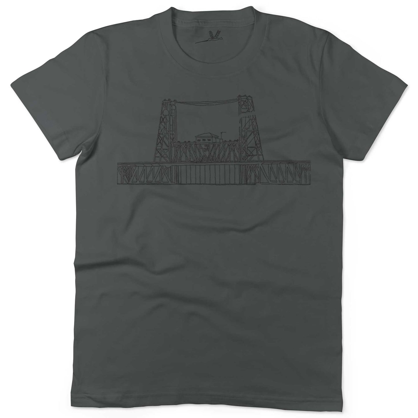 Steel Bridge Unisex Or Women's Cotton T-shirt-Asphalt-Woman