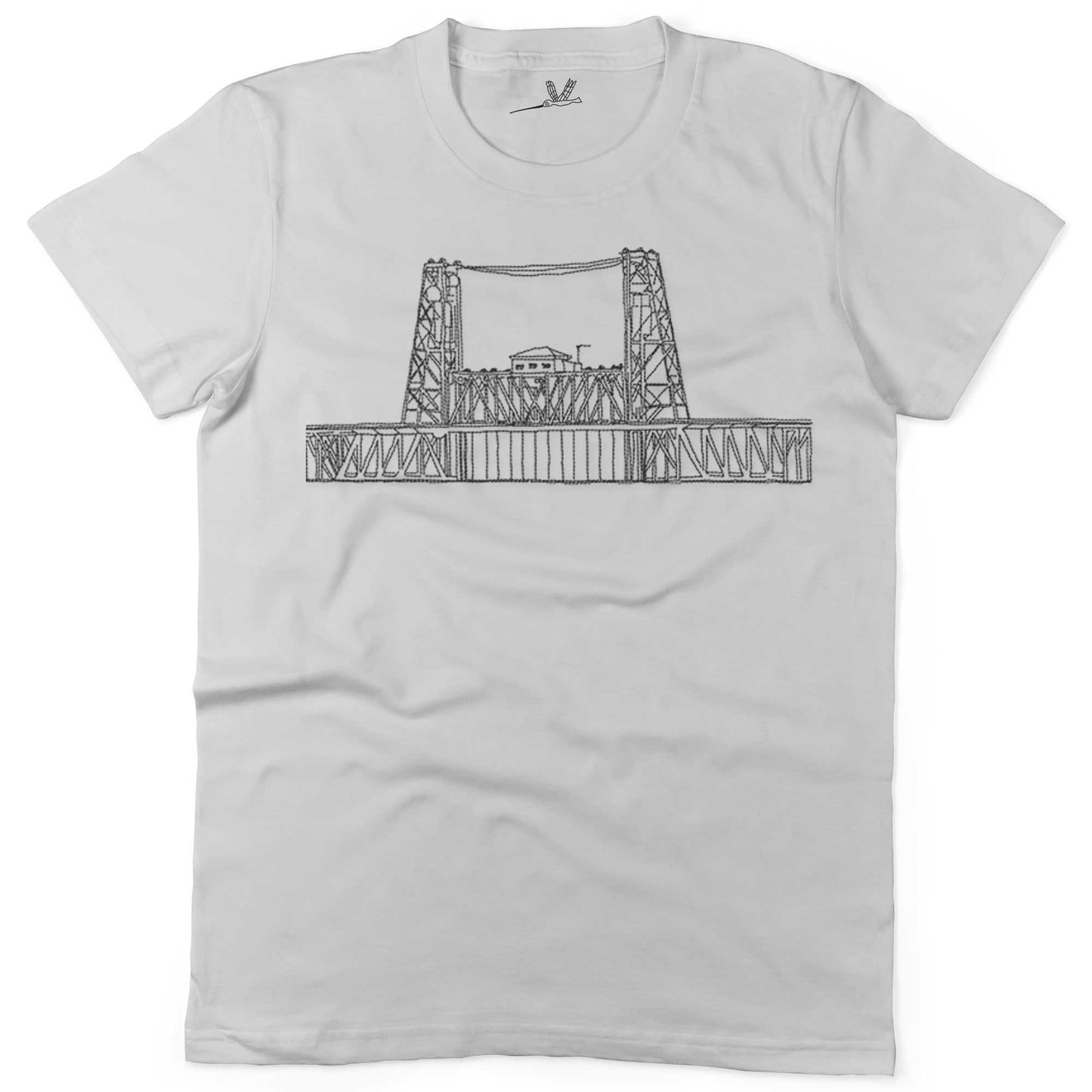 Steel Bridge Unisex Or Women's Cotton T-shirt-White-Woman