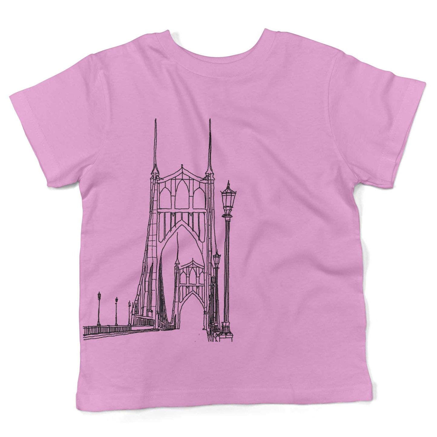 St Johns Bridge Toddler Shirt-Organic Pink-2T