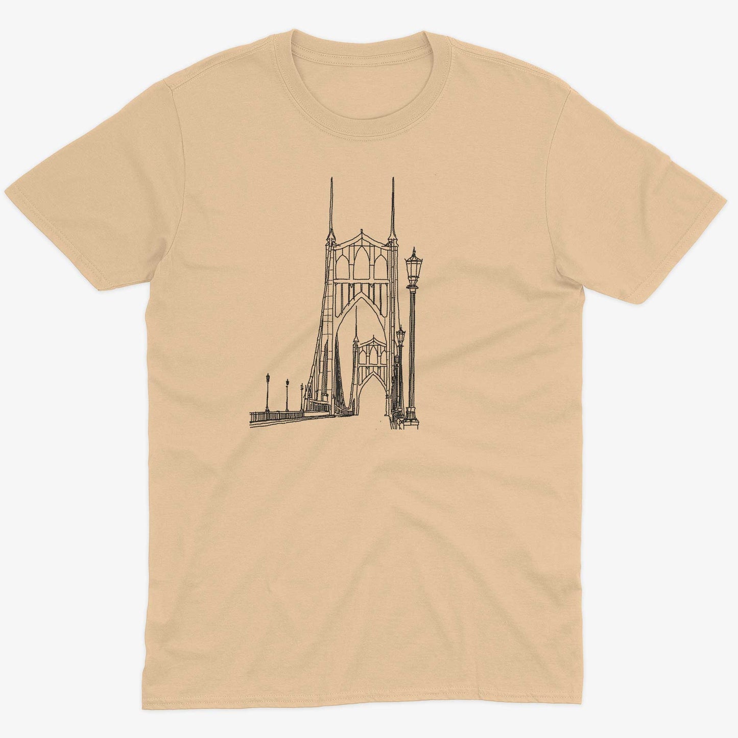 St Johns Bridge Unisex Or Women's Cotton T-shirt-Organic Natural-Unisex