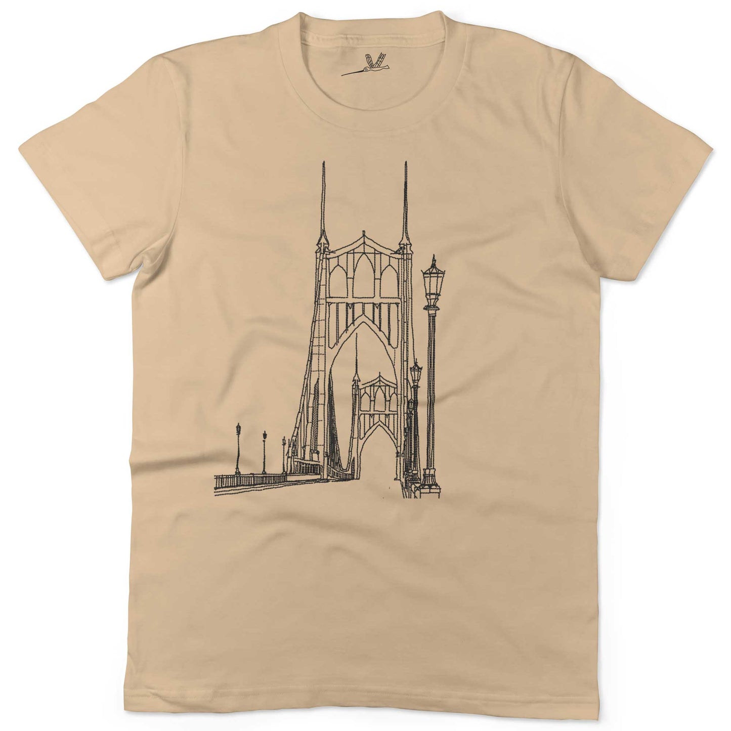 St Johns Bridge Unisex Or Women's Cotton T-shirt-Organic Natural-Woman