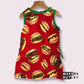 Hamburger Toddler Shift Dress With Side Pleats