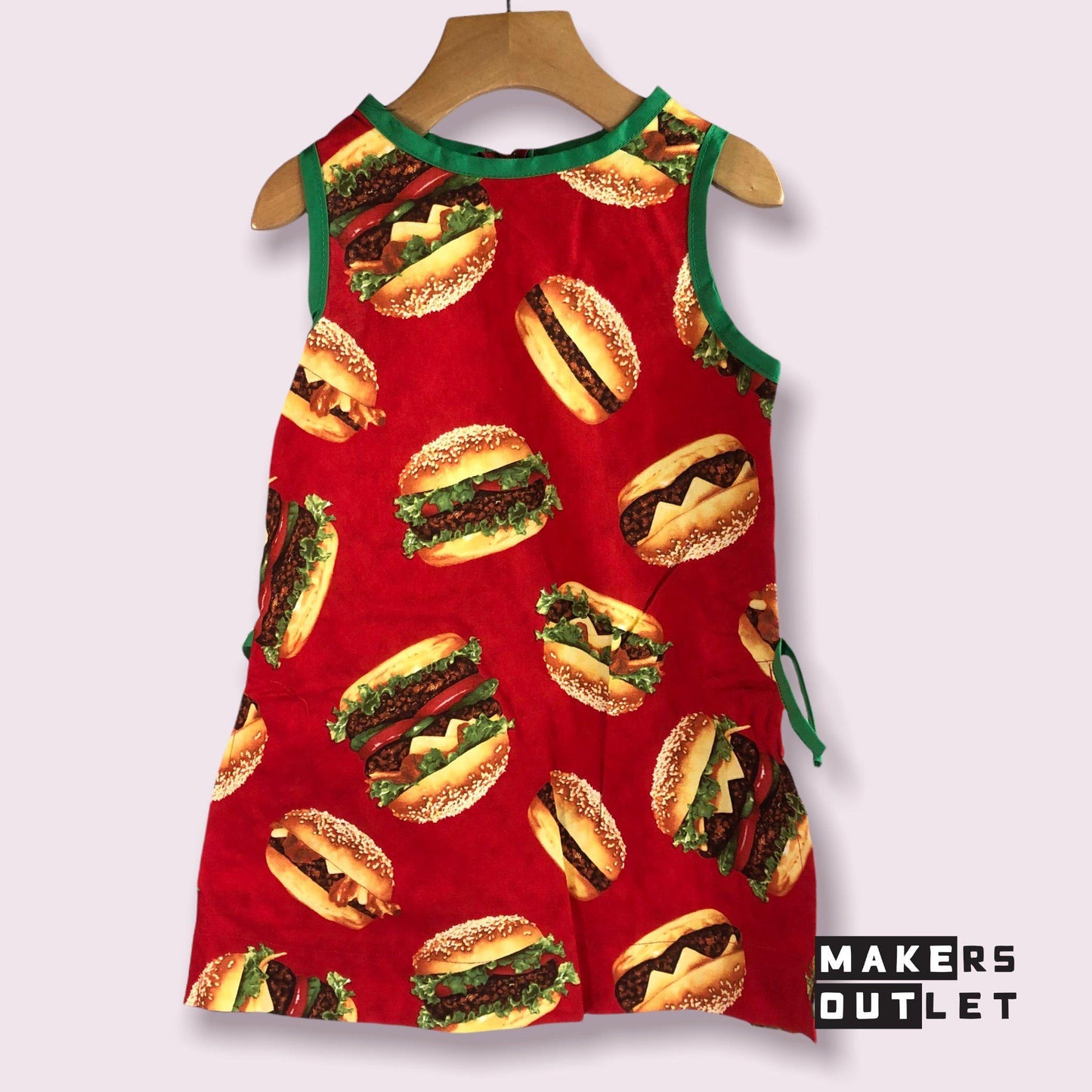 Hamburger Toddler Shift Dress With Side Pleats