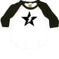 Star Bolt Infant Bodysuit or Raglan Baby Tee-White/Black-3-6 months