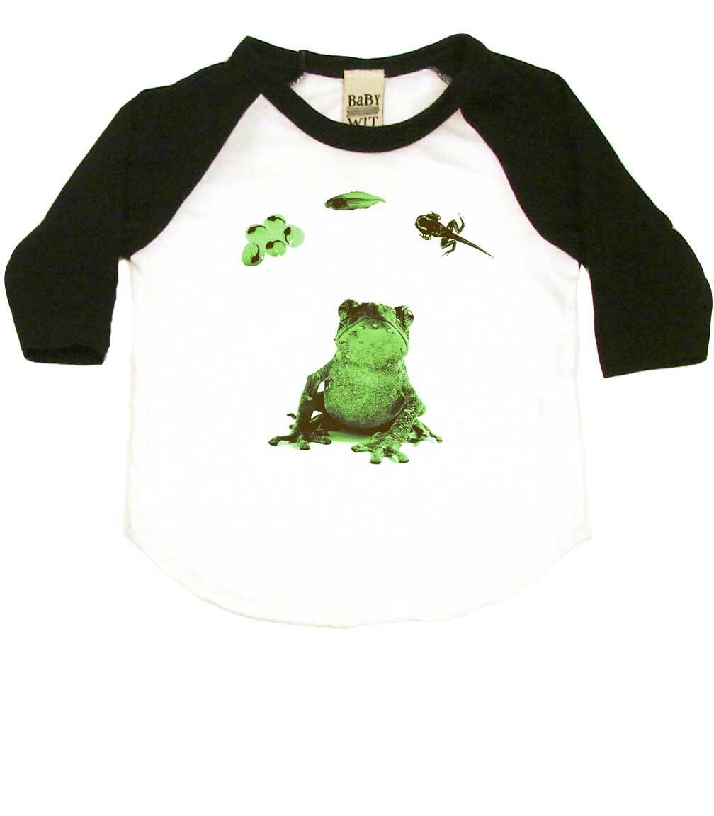 Frog Lifecycle Infant Bodysuit or Raglan Baby Tee-White/Black-3-6 months