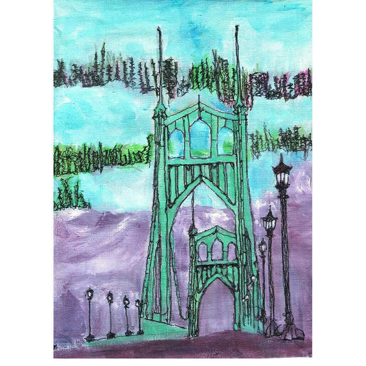 St Johns Bridge Unisex Or Women's Cotton T-shirt-