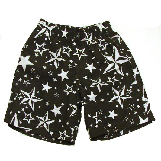 Nautical Stars Charcoal Toddler Swim Trunks-