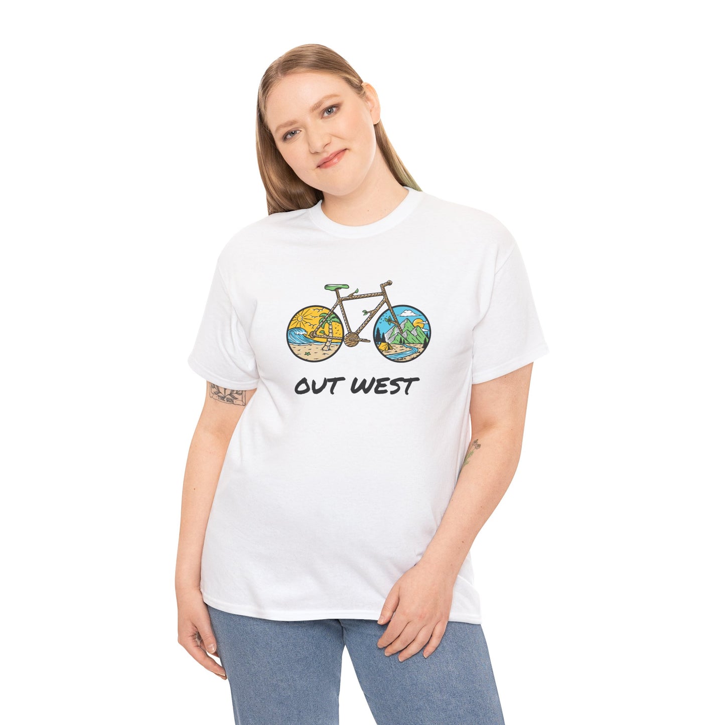 Out West Bike Unisex Heavy Cotton Tee