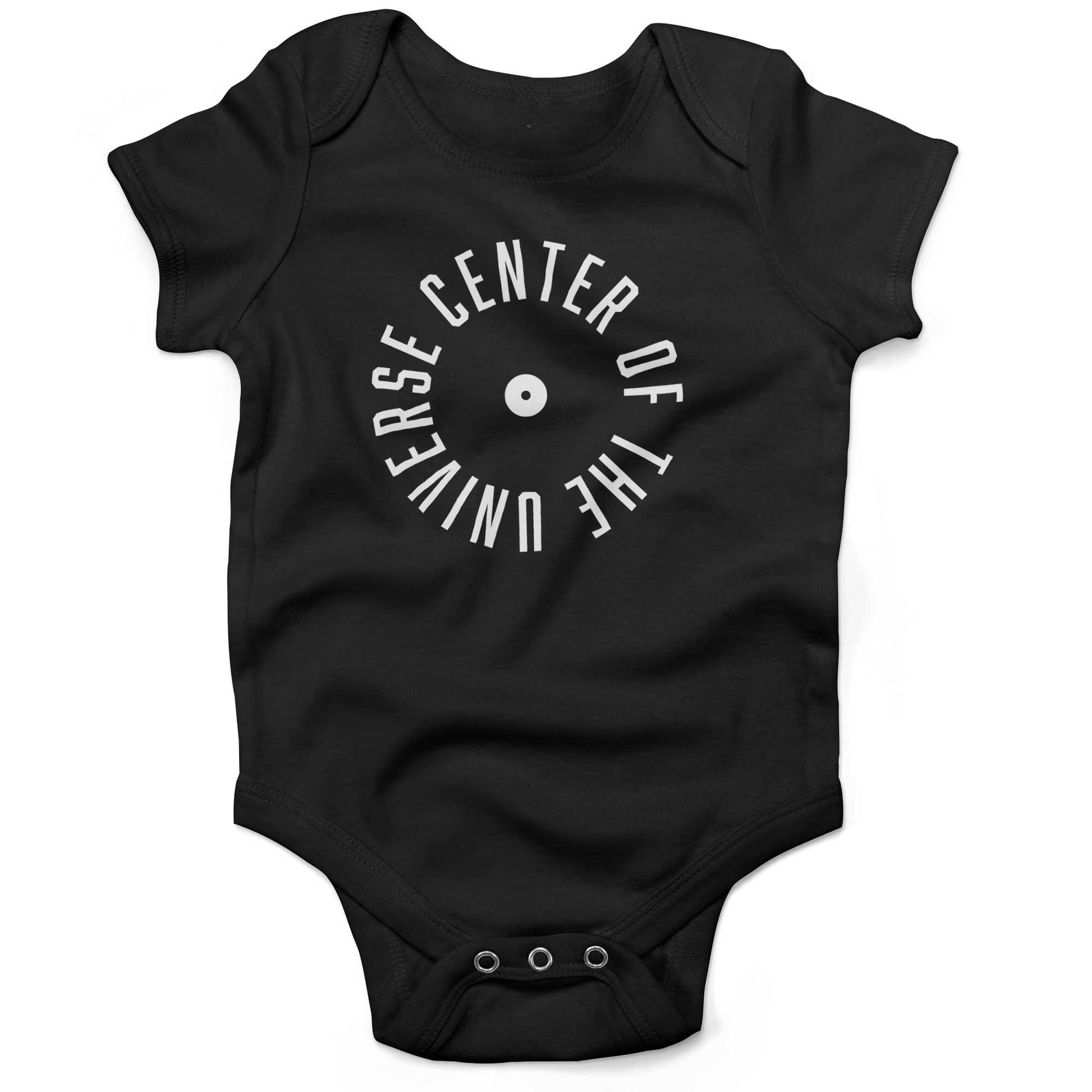 Center Of The Universe Baby One Piece or Raglan Tee-Organic Black-3-6 months