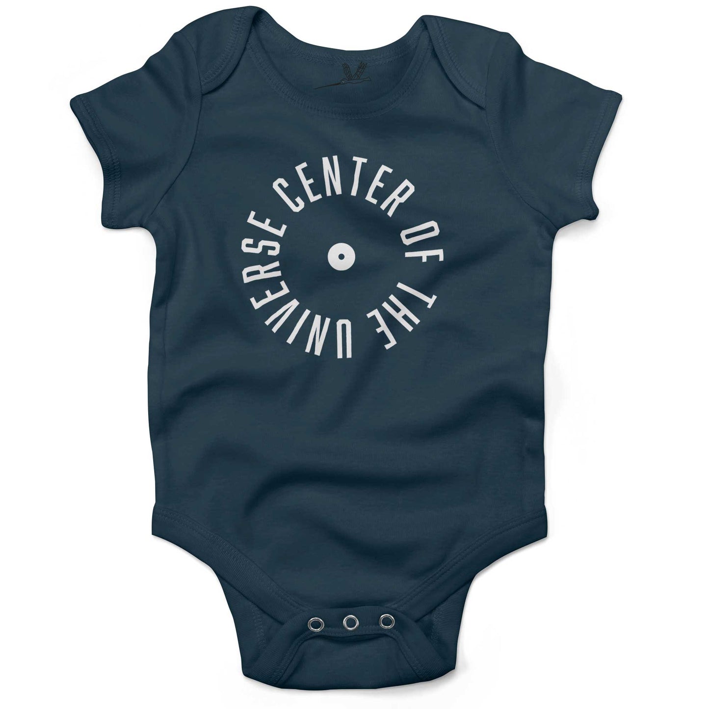 Center Of The Universe Baby One Piece or Raglan Tee-Organic Pacific Blue-3-6 months