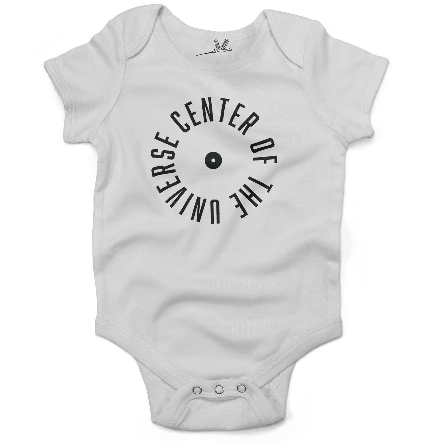 Center Of The Universe Baby One Piece or Raglan Tee-White-3-6 months