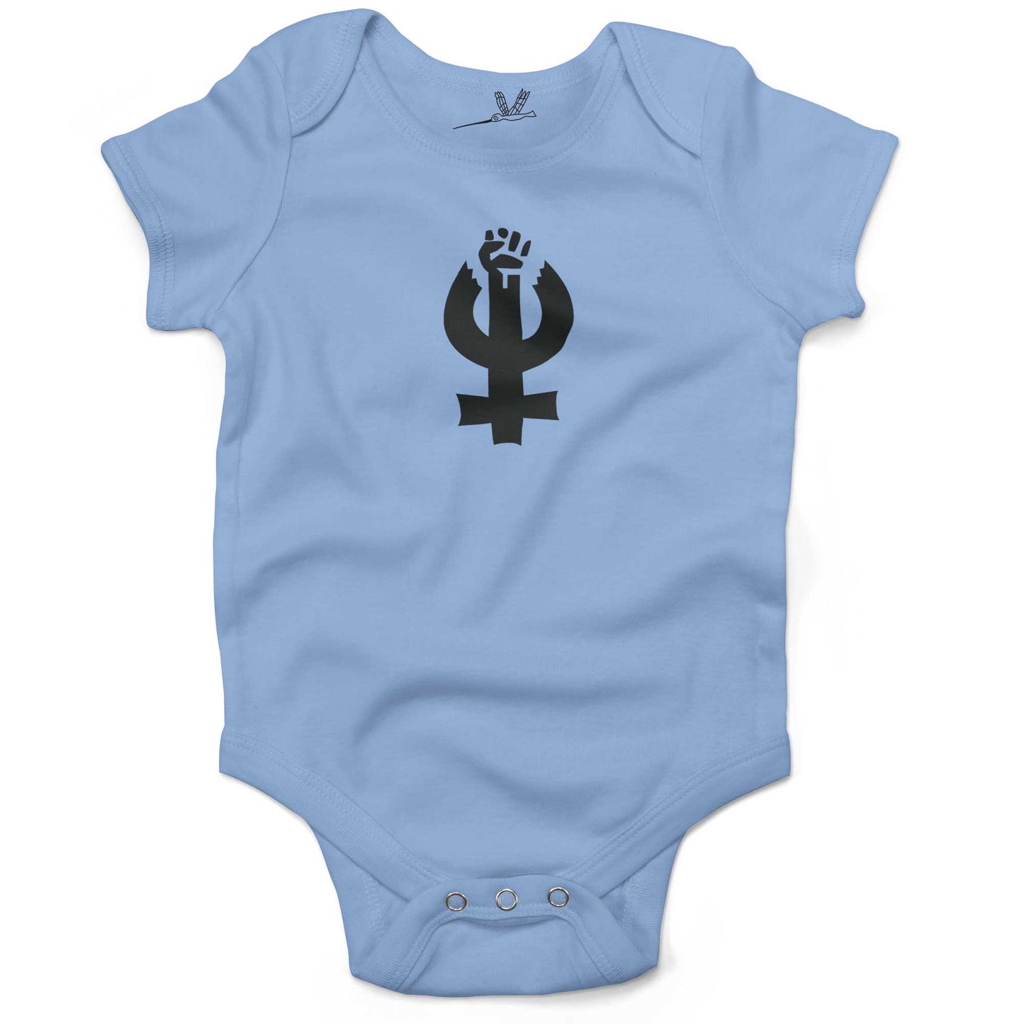 Feminist Infant Bodysuit or Raglan Tee-Organic Baby Blue-3-6 months