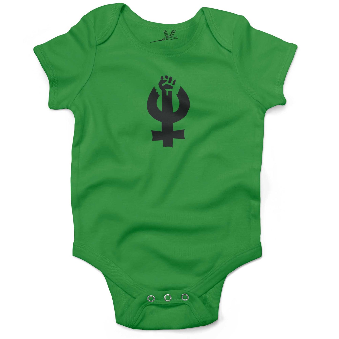 Feminist Infant Bodysuit or Raglan Tee-Grass Green-3-6 months