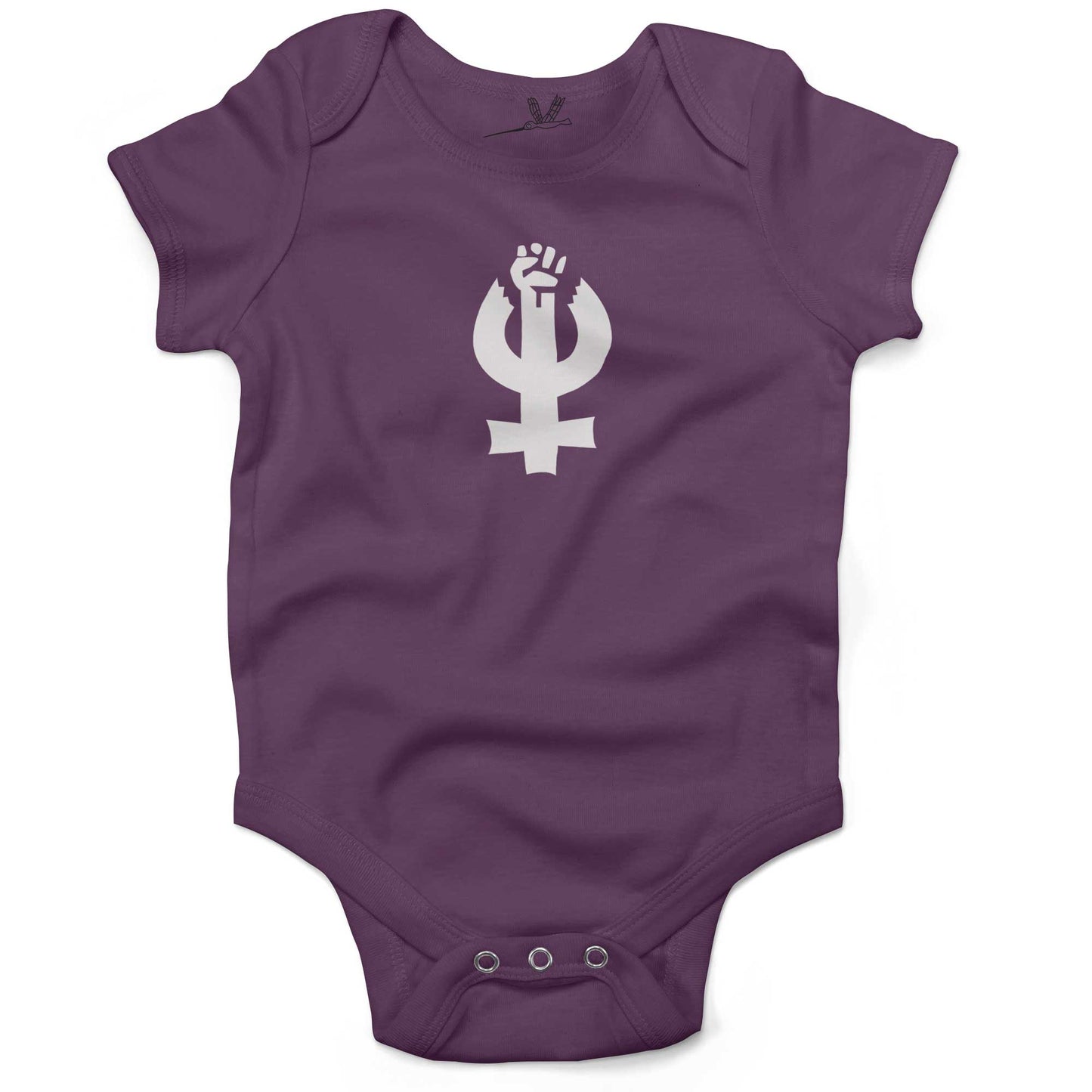 Feminist Infant Bodysuit or Raglan Tee-Organic Purple-3-6 months