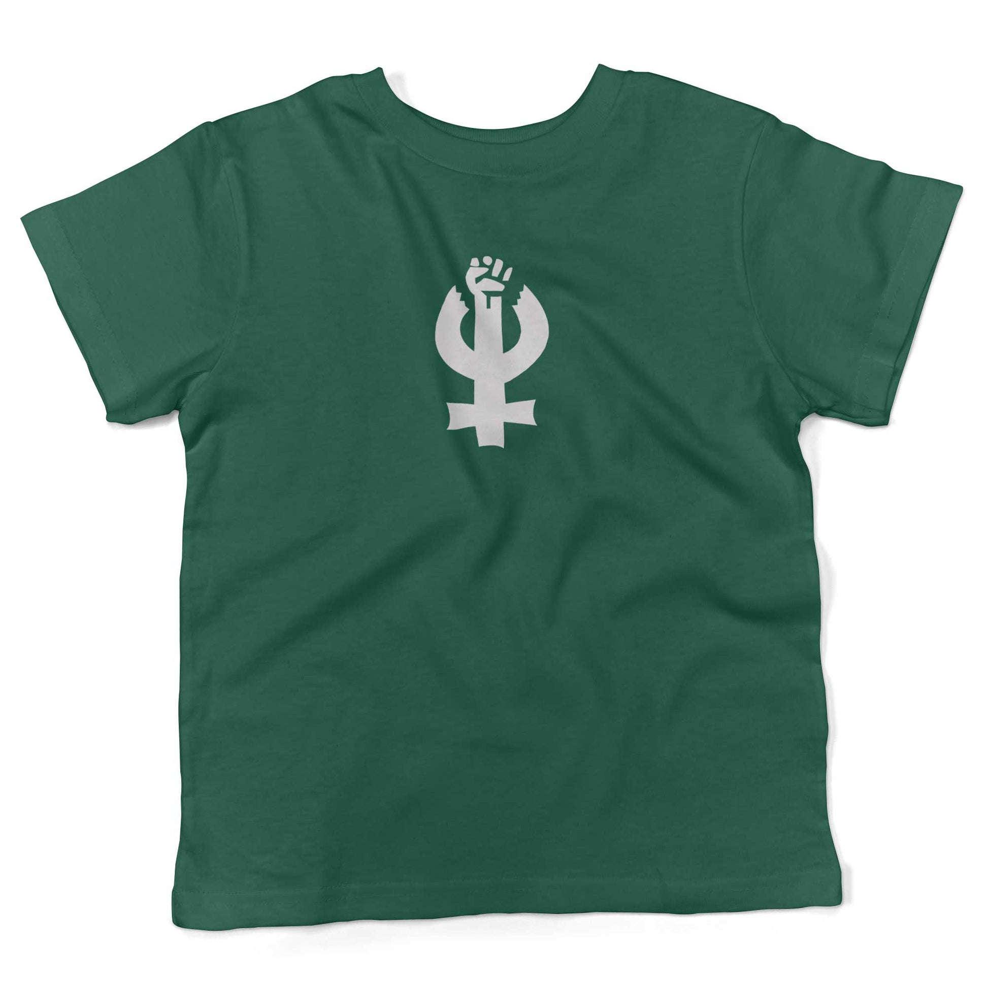 Feminist Toddler Shirt-Kelly Green-2T