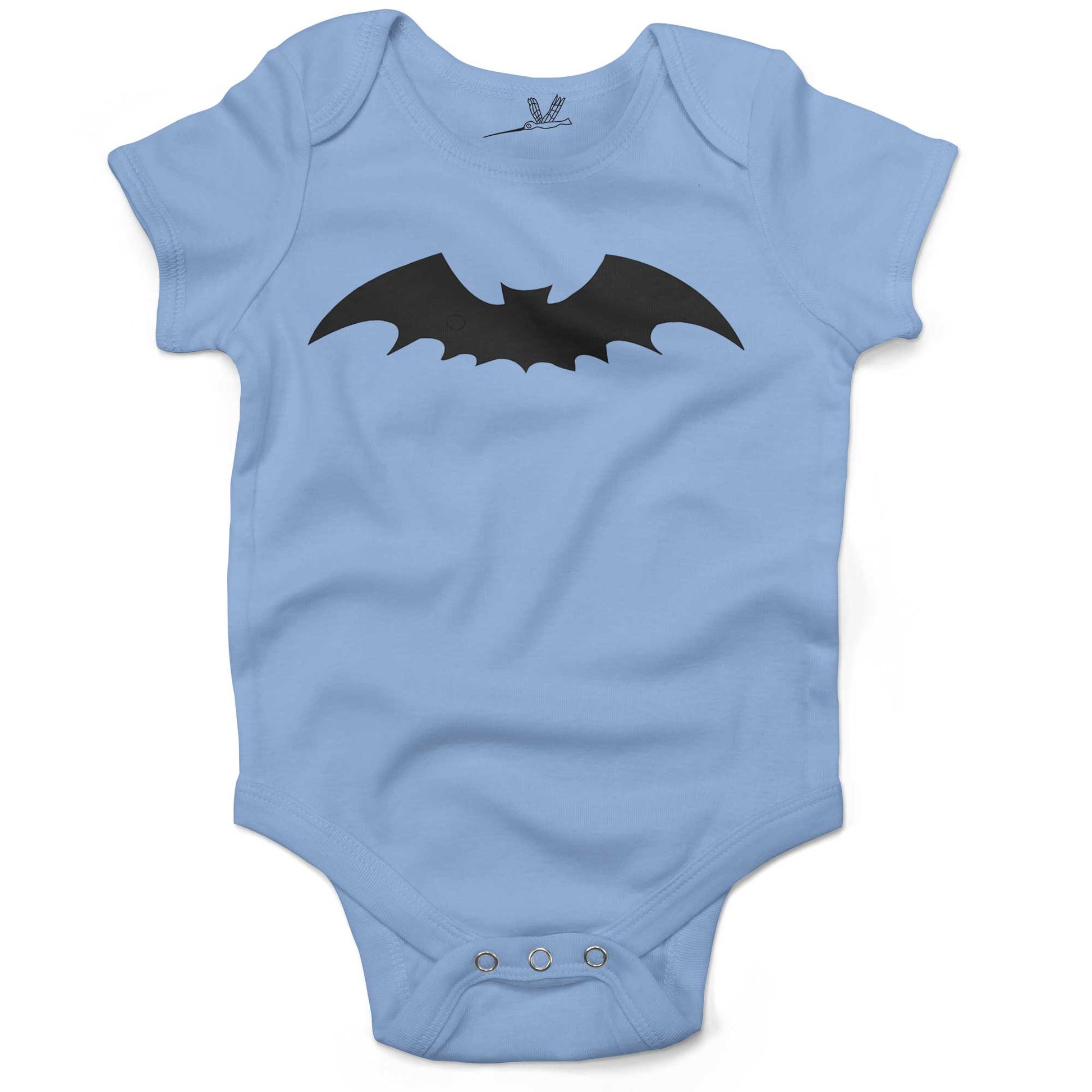 Gothic Bat Infant Bodysuit or Raglan Tee-Organic Baby Blue-3-6 months