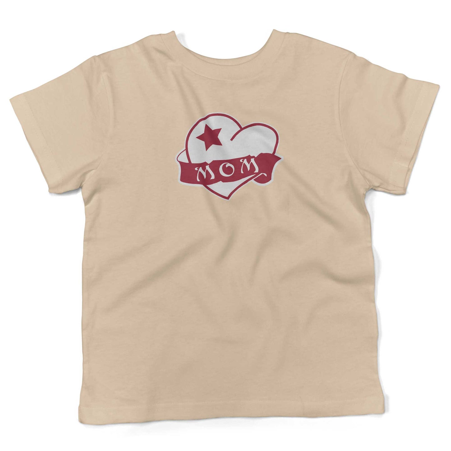 Mom Tattoo Heart Toddler Shirt-Organic Natural-2T